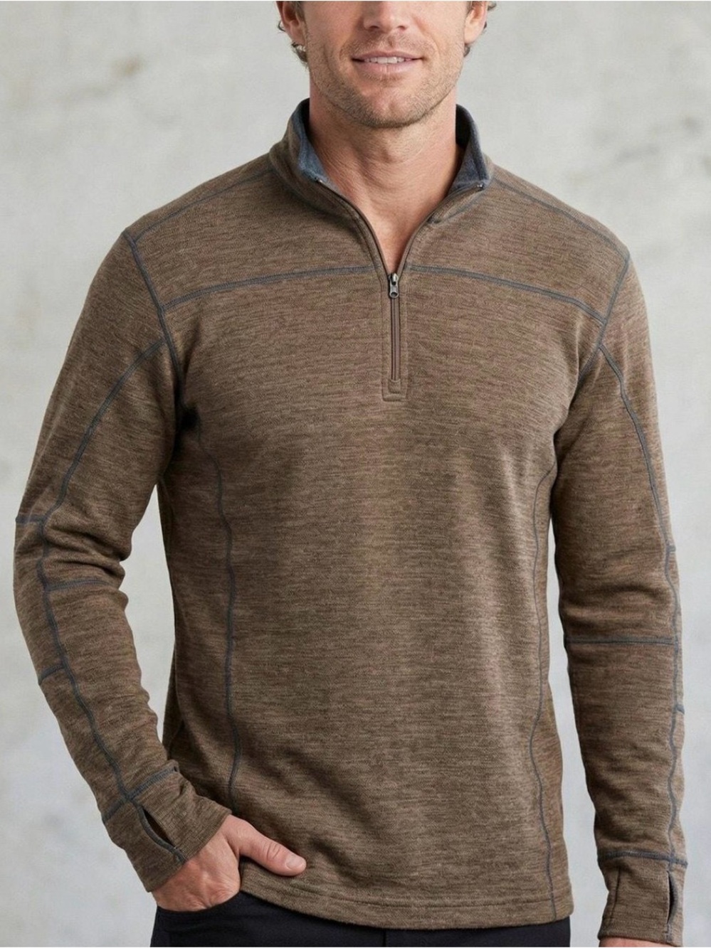 Kuhl Ryzer Shirt Pullover Brown Outdoor Gorpcore Razer 1/4 Zip Hiking Men’s S